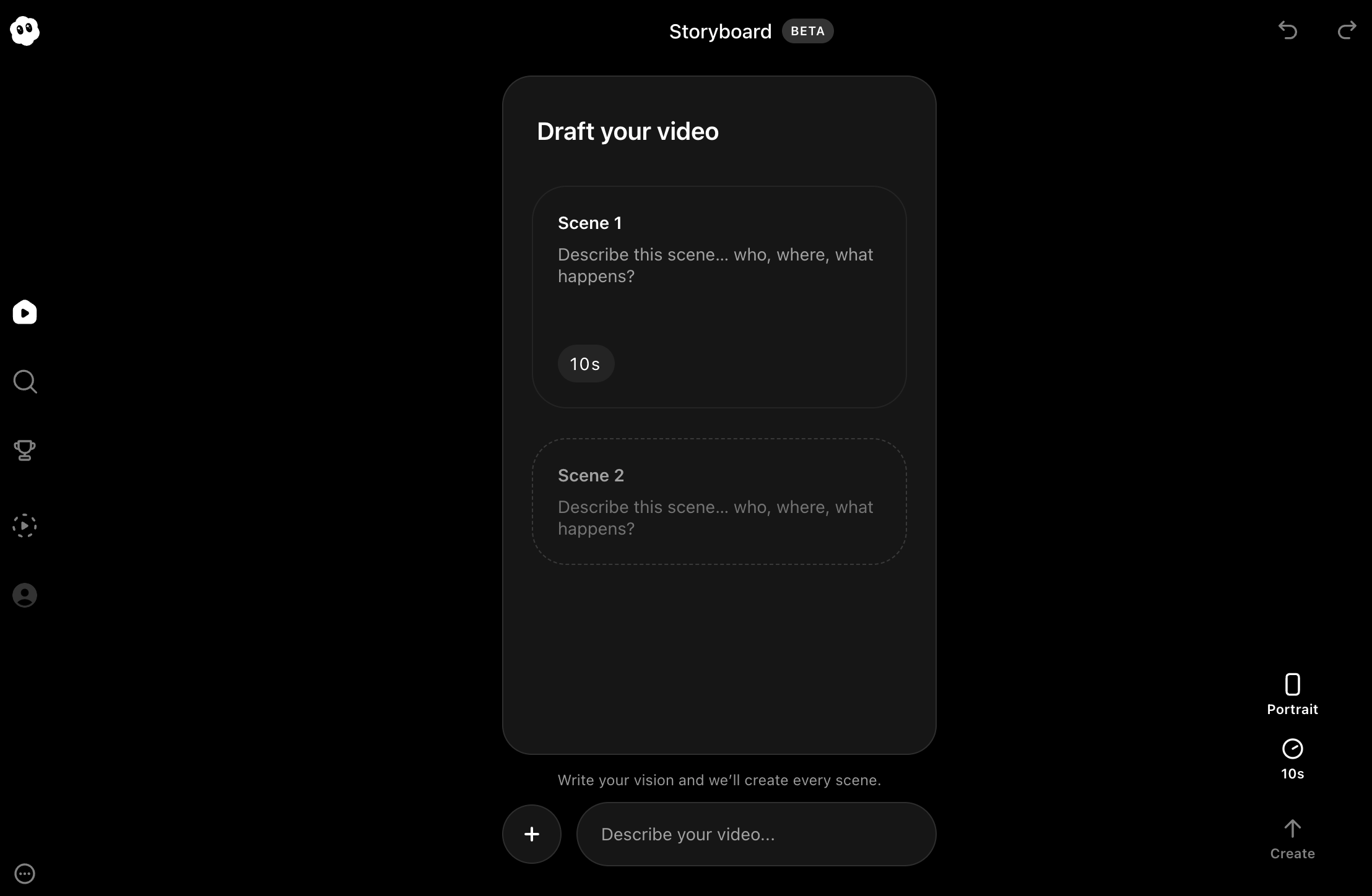 Sora 2のStoryboard機能。シーンごとに説明を入力し、タイムスタンプ単位で動画展開を制御できる